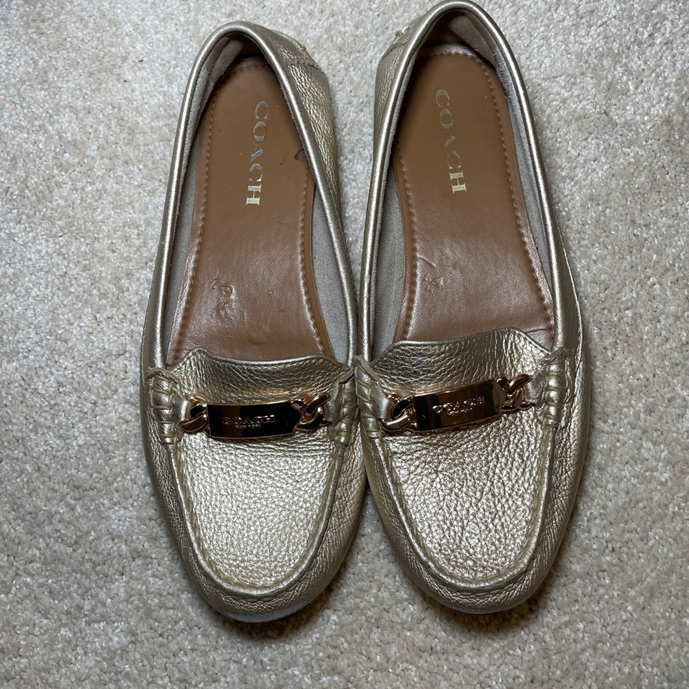 Coach “Olive” Loafers size 8 Metallic Gold